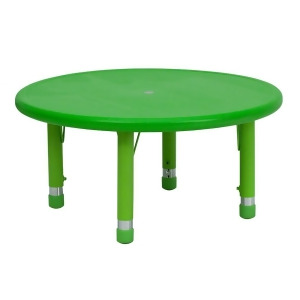 Flash 33 Round Height Adjustable Green Plastic Activity Table - All