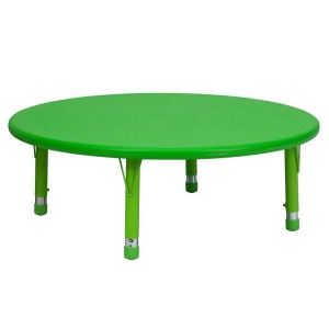 Flash 45 Round Height Adjustable Green Plastic Activity Table - All