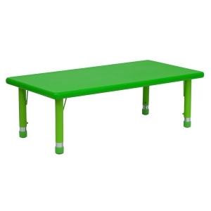 Flash 24 L Height Adjustable Rectangular Green Plastic Activity Table - All