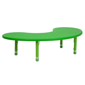 Flash 35 L Height Adjustable Half-Moon Green Plastic Activity Table - All