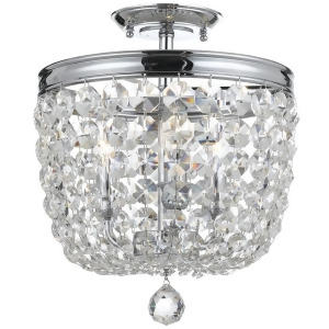 Crystorama Archer 3 Light Crystal Polished Chrome Ceiling Mount 783-Ch-cl-s - All