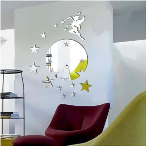 Walplus Flying Fairy Tinker Bell with Stars Round Mirror Wall Art Wsm2038 - All