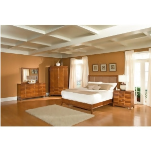 Chicago Bedroom Lake Shore Drive Amber King Leather Bed Medium Brown 9062105 - All