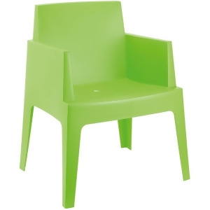 Compamia Box Resin Outdoor Dining Arm Chair Tropical Green Isp058-trg - All