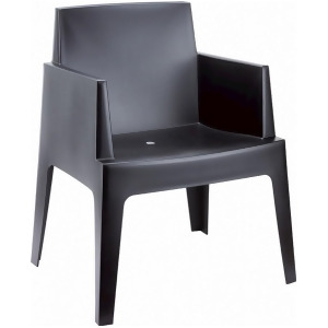 Compamia Box Resin Outdoor Dining Arm Chair Black Isp058-bla - All