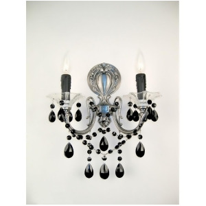 Classic Via Venteo 2 Lt Sconce Millennium Silver Crystal Black 57002Mscbk - All