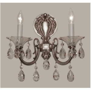 Classic Via Lombardi 2 Lt Sconce Silver Crystal Elements 57052Mss - All