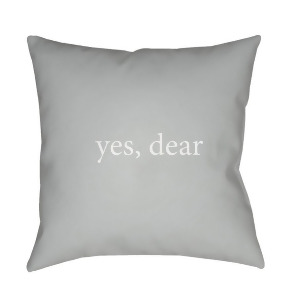 Yes Dear by Surya Poly Fill Pillow Gray/White 18 x 18 Qte063-1818 - All