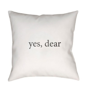 Yes Dear by Surya Poly Fill Pillow White/Black 20 x 20 Qte059-2020 - All