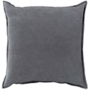 Cotton Velvet by Surya Poly Fill Pillow Charcoal 22 Square Cv003-2222p - All