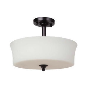 Craftmade Helena 3 Light Semi Flush Oiled Bronze w/White Frosted 41753-Ob - All