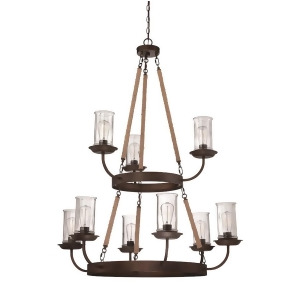 Craftmade Thornton 9 Lt Chandelier Aged Bronze w/Natural Rope 36129-Abz - All