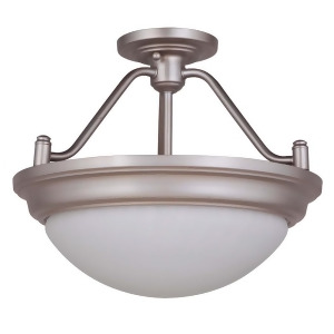 Craftmade Pro Builder 2 Lt Convertible Semi Flush Satin Nickel w/White Frosted - All