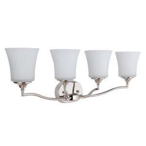 Craftmade Helena 4 Lt Vanity Light Polished Nickel w/White Frosted 41704-Pln - All