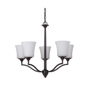 Craftmade Helena 5 Light Chandelier Oiled Bronze w/White Frosted 41725-Ob - All