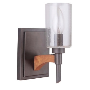 Craftmade Tahoe 1 Lt Wall Sconce Espresso/Whiskey Barrel w/Clear Seeded - All
