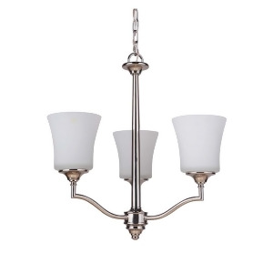 Craftmade Helena 3 Light Chandelier Polished Nickel w/White Frosted 41723-Pln - All