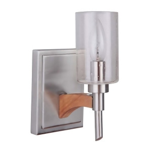 Craftmade Tahoe 1 Lt Wall Sconce Brushed Nickel/Whiskey Barrel w/Clear Seeded - All