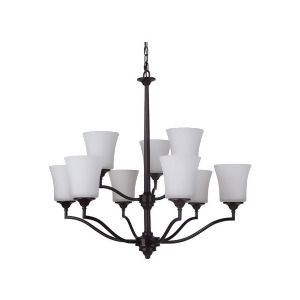 Craftmade Helena 9 Light Chandelier Oiled Bronze w/White Frosted 41729-Ob - All