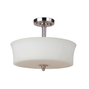 Craftmade Helena 3 Light Semi Flush Polished Nickel w/White Frosted 41753-Pln - All