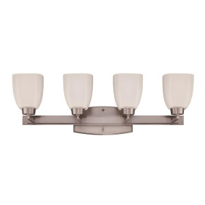 Craftmade Bridwell 4 Lt Vanity Brushed Satin Nickel w/Frosted White 14728Bnk4 - All
