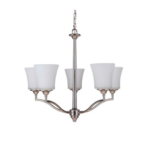 Craftmade Helena 5 Light Chandelier Polished Nickel w/White Frosted 41725-Pln - All