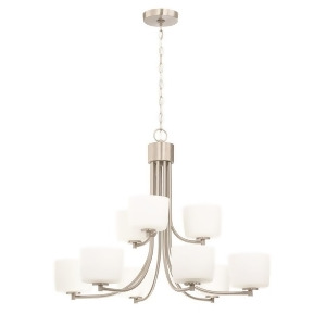 Craftmade Clarendon 9 Lt Chandelier Brushed Nickel w/White Opal 43529-Bnk - All