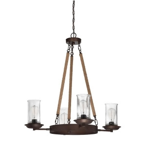 Craftmade Thornton 4 Lt Up/Down Chandelier Bronze w/Natural Rope 36124-Abz - All