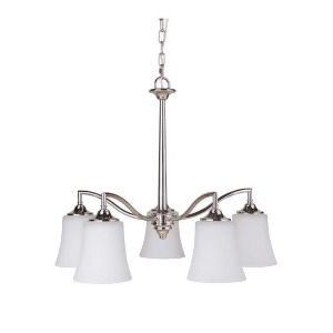 Craftmade Helena 5 Lt Down Chandelier Polished Nickel w/White Frost 41715-Pln - All