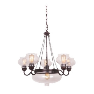 Craftmade Yorktown 6 Lt Chandelier Oil Rubbed Gilded w/Antq Clear 35026-Obg - All
