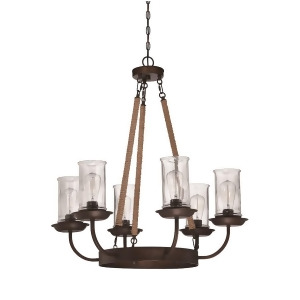Craftmade Thornton 6 Lt Chandelier Aged Bronze w/Natural Rope 36126-Abz - All