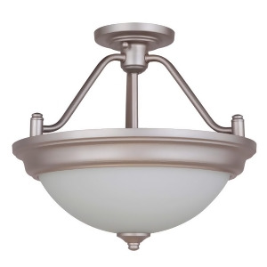 Craftmade Pro Builder 2 Lt Convertible Semi Flush Brushed Nickel w/White Frost - All