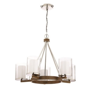Craftmade Lark 5 Lt Chandelier Polished Nickel Whiskey Barrel w/Frosted/Clear - All