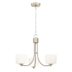 Craftmade Clarendon 3 Lt Chandelier Brushed Nickel w/White Opal 43523-Bnk - All