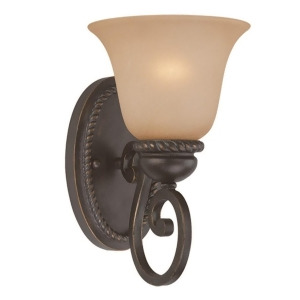 Craftmade Highland Place 1 Lt Wall Sconce Mocha Bronze w/Light Umber Etched - All