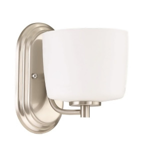 Craftmade Clarendon 1 Lt Vanity/Wall Sconce Brushed Nickel w/White Opal - All