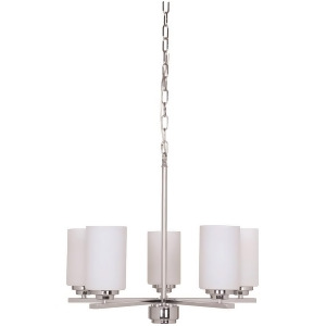 Craftmade Albany 5 Light Chandelier Chrome w/White Frosted 39725-Ch - All