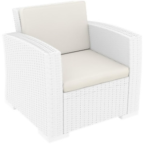 Compamia Monaco Resin Patio Club Chair White w/ Cushion Isp831-wh - All