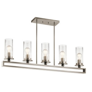 Kichler Kayde Linear 5 Light Chandelier Classic Pewter 42124Clp - All
