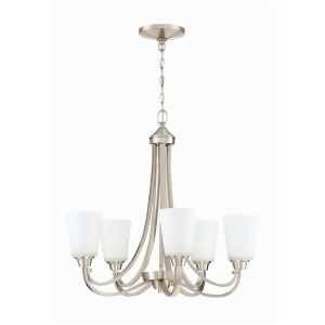 Craftmade Grace 5 Lt Chandelier Brushed Nickel w/White Frosted 41925-Bnk - All