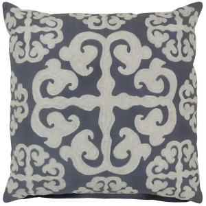 Madrid by Surya Down Fill Pillow Cream/Navy 18 x 18 Lg578-1818d - All