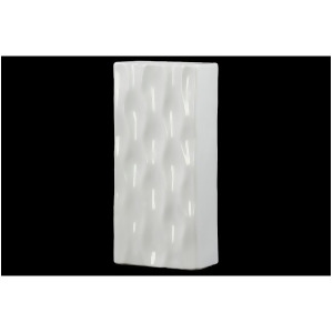 Urban Trends Ceramic Tall Rectangular Vase Lg Gloss White 50541 - All