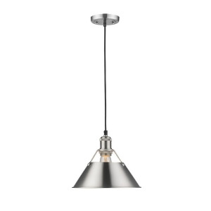 Golden Lighting Orwell 1 Light Pendant 10 Pewter Pewter Shade 3306-Mpw-pw - All