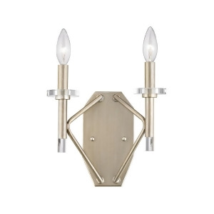 Elk Lacombe 2 Lt Wall Sconce Aged Silver Clear Glass Accents 81200-2 - All