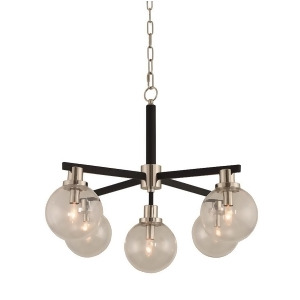 Kalco Cameo 5 Light Pendant Matte Black With Nickel Accents 315451Bpn - All