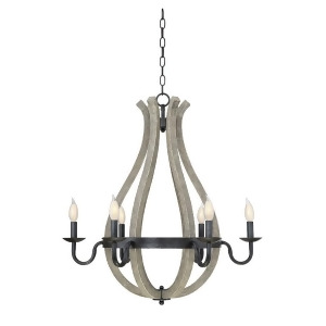 Savoy House Carrolton 6 Light Chandelier in Weathered Birch 1-9260-6-112 - All