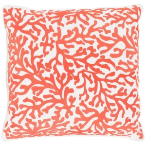 Osprey by Surya Down Fill Pillow White/Bright Orange 20 x 20 Opy002-2020d - All