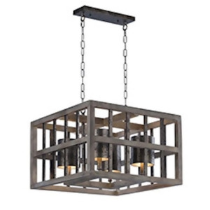 Maxim Lighting Cottage 4-Light Chandelier in Weathered Wood 35065Wwdci - All