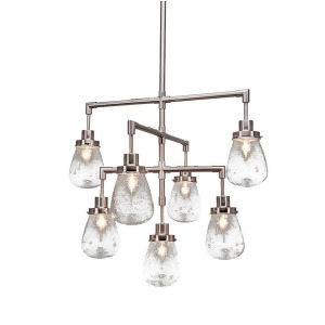 Toltec Meridian 7 Light Chandelier Brushed Nickel 5 Clear Shade 1239-Bn-471 - All