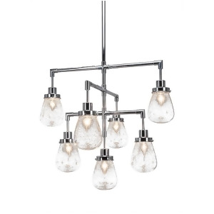 Toltec Meridian 7 Light Chandelier Chrome 5 Clear Shade 1239-Ch-471 - All